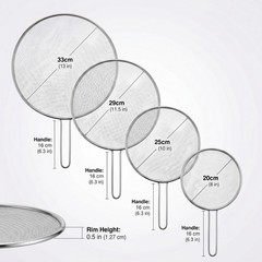 4-Piece Stainless Steel Splatter Screen Set | Oil Splash Guard for Frying Pan, 8