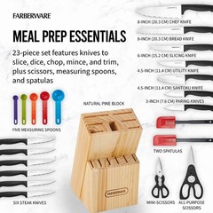 23 Piece Stainless Steel Cutlery Utensil Set Black Dishwasher Safe Kitchen Tools