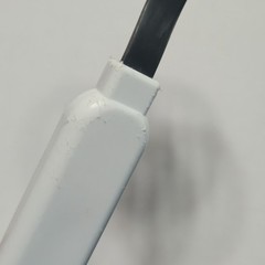 Vintage Robinson Stainless USA Red Slotted Spatula Turner White Plastic Handle
