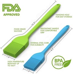 2/3/4/5 PCS 10.2″+8.2″ Silicone Basting Pastry Barbecue oil Brush BBQ Kitchen
