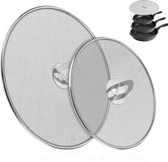 Splatter Screens for Frying Pan – Stainless Steel Grease Splatter Guard (2-Pack)