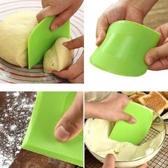 Dough Cutter Dual Pizza Flexible Plastic Bowl Scraper for Bread Sided Pastry