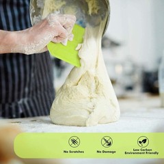 Dough Cutter Dual Pizza Flexible Plastic Bowl Scraper for Bread Sided Pastry