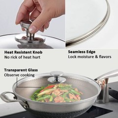 11″ 12″ Glass Lid for Frying Pan Skillets Tempered Replacement Cover Stainless