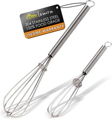 Dishwasher Safe Mini Whisks in 5″ & 7″ Sizes – Rust-Resistant Kitchen Tools