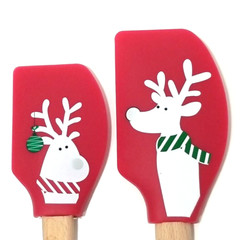 Sur La Table Tovolo Spatulart Christmas Silicone Spatula Set 2pc Reindeer Red