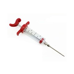US 1-2 Pack Plastic Food Marinade Injector Syringe Screw-on Meat Needle BBQ