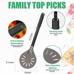 Pizza Turning Peel 6 Inch round Aluminum Perforated Pizza Peel Turner with Metal