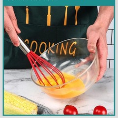 5Pc Silicone Kitchen Utensil Set, Red, Spatulas Whisk Brush, Heat Resistant