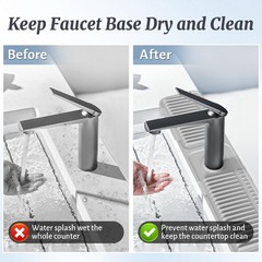 24 inch Faucet Mat for Kitchen Sink Splash Guard, 7° Slope Silicone Sink Wate…