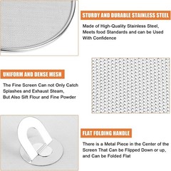 2-Pack Splatter Screens for Frying Pan – Stainless Steel Grease Splatter Guard w