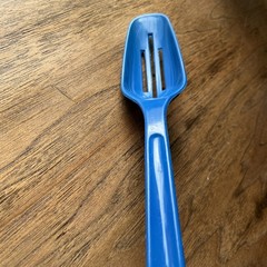 Unbranded Blue Nylon Slotted Cooking Serving Spoon 11 Inch Retro Vintage Kitchen