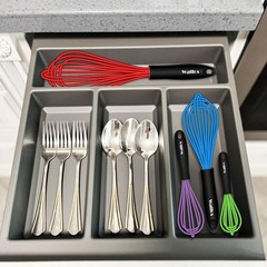 Silicone Whisk Set Non Scratch Heat Resistant Kitchen Whisks 4pcs