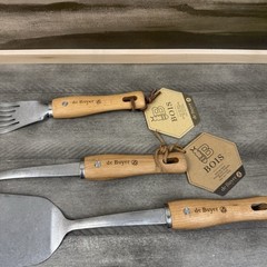Williams Sonoma de Buyer Utensils Set/3 Silver Tan Bent Flexible Turner Read