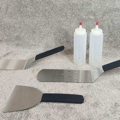 Griddle Tool Set Silver Black Stainless Steel 5 Piece – Kitchen Tools