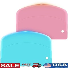 Bowl Scraper Spatula Set 2PCS Flexible Plastic Dough Cutter Kitchen Tool New