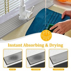 Faucet Mat for Kitchen Sink, Super Absorbent Faucet Splash Guard, Diatomite S…