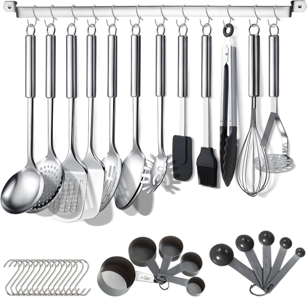 Berglander Kitchen Utensils Set 38 Pieces, Stainless Steel Cooking Utensils S…