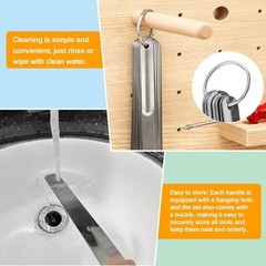 7 Packs Caulking Spatula Tool Set, Stainless Steel Multi-Size Caulk Finishing Sp