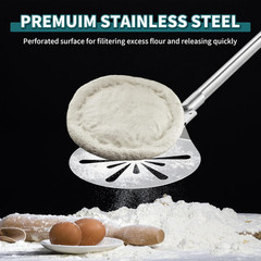 Stainless Steel Pizza Turning Peel 8-Inch, round Pizza Turner Paddle, Perfortae