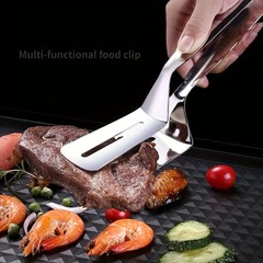 Tongs Steak Clamp Kitchen Stainless Steel Tool Food Clip Bread Meat BBQ Cooking