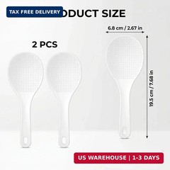 Rice Paddle Set with Hooks, 2 Pack Non Stick Rice Paddle and Rice Spoon, Rice Sc