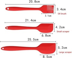 5Pc Silicone Kitchen Utensil Set, Red, Spatulas Whisk Brush, Heat Resistant