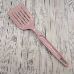 Vintage Ekco Pink Nylon Slotted Short Small Spatula Lightweight Plastic USA