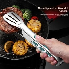 Stainless Steel Steak Clamp Food Bread Meat Clip Tongs BBQ Kitchen Cooking Tools