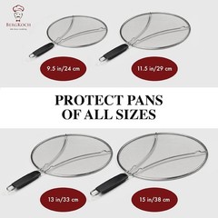 Splatter Screen for Frying Pan 9.5/11.5/13 Inch Set of 3 Stainless Steel Gre…