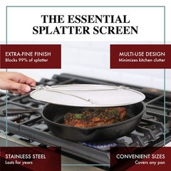 BergKoch Splatter Screen for Frying Pan – 9.5 Inch Stainless Steel Grease Spl…