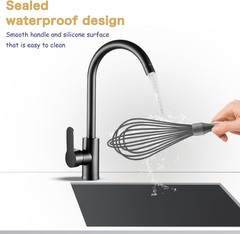 Dishwasher Safe Silicone Whisk, 12-Inch, Non-Scratch, Grey | Waterproof