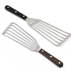 Miu France Set of 2 Small and Large Steel Fish Spatula Slotted Stainless Turner