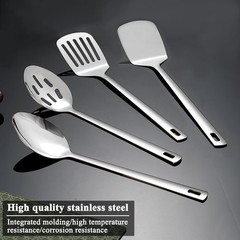 Elegant Stainless Steel 4-Piece Cooking Utensils Set – Dishwasher Safe Design