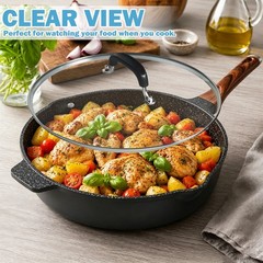 12″ Tempered Glass Lid for Frying Pan and Pots Skillets Replacement Cover