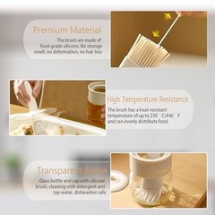 6.8oz Sauce & Oil Bottle with Silicone Brush for Cooking BBQ Kitchen