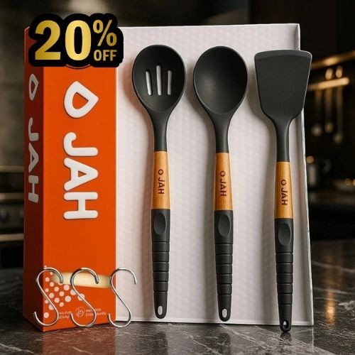 Non Stick Silicone Cooking Kitchen Utensils Set 3 Pcs Dishwasher Safe BPA Free