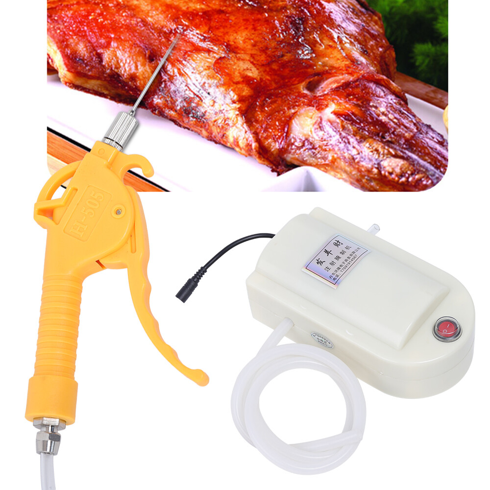 50W 2 Gun Meat Injector Electric Pump Gun Meat Saline Syringe Pump w/ 10 Needles