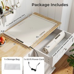 Food Warming Mat Rollable and Portable Electric Warming Tray with Fasting Heatin