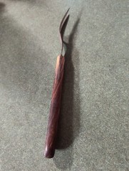 Vintage Ohio China Company Wooden Riveted Serving Meat Fork