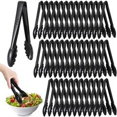 40 Pack Plastic Tongs for Serving, 9″ Disposable Buffet Tong, Heavy Duty Scal…