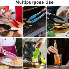 1pc 7-Inch Small Kitchen Tongs – Heat Resistant Nylon Tips – NEW