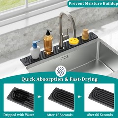 Stone Faucet Mat for Kitchen Sink – Quick Dry Diatomite Sink Splash Guard, Pr…