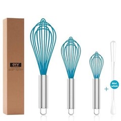 304 Stainless Steel Whisk Set – Dishwasher Safe, 3 Sizes for Every Kitchen Task