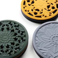 3Pcs Silicone Placemat Set Heat Resistant Bowl Cup Pot Mat Pads Table Decor Mat