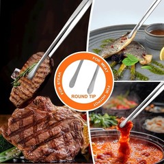 12-Inch Cooking Tweezers, 2-Pack Stainless Steel Kitchen Tongs | Two 12-inch …