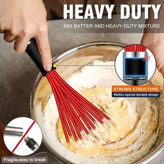 Silicone Whisk Set Non Scratch Heat Resistant Kitchen Whisks 4pcs