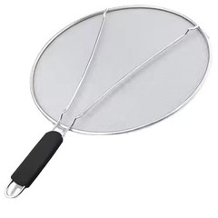 13″ Stainless Steel Splatter Screen Grease Guard Frying Pan Kitchen