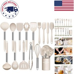 Elegant 15-Piece Kitchen Tool Set – Dishwasher Safe Stainless Steel & Silicone