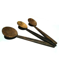 5 Coconut Shell Spoons kitchen tools handmade Eco friendly natural product Table